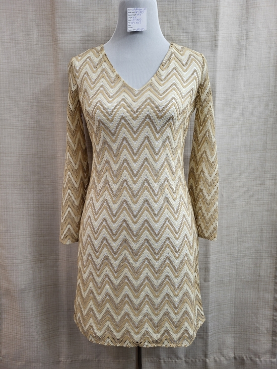 Lilly Pulitzer Dresses & Skirts - LILLY PULITZER Gold Neutral Crochet Knit Chevron Sheath Dress Metallic Size XS